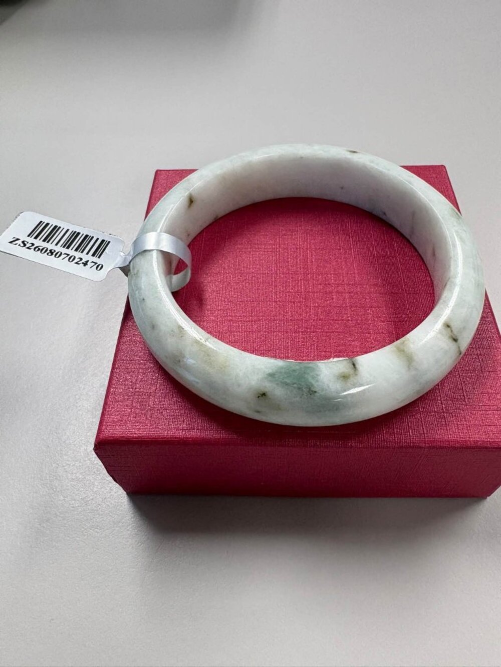 New Milky White Burmese Jade Type A Bangle